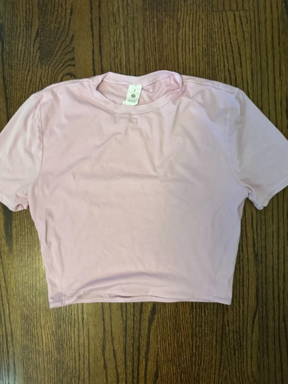 Lululemon Wundermost Ultra-Soft Nulu Crewneck Cropped T-Shirt Vitapink Size 6